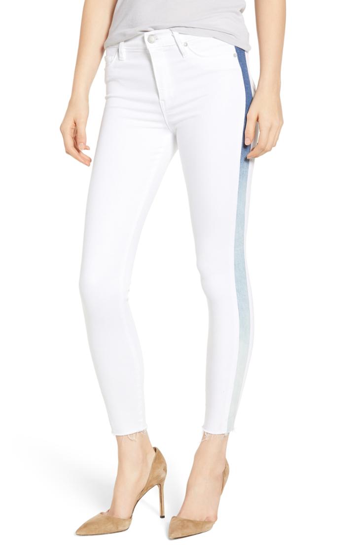 Women's Hudson Jeans Barbara High Waist Side Stripe Skinny Jeans - White