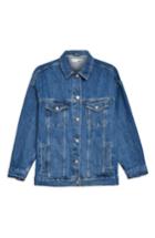 Women's Topshop Oversized Denim Jacket Us (fits Like 0) - Blue