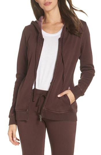 Women's Ugg Clara Washed Fleece Hoodie - Burgundy