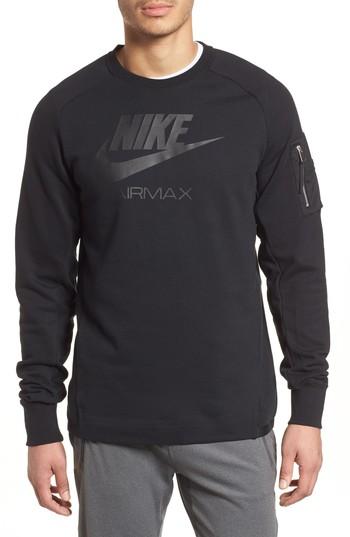Men's Nike Nsw Air Max Crewneck Sweatshirt - Black