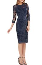 Women's Js Collections Embroidered Lace Sheath Dress - Blue