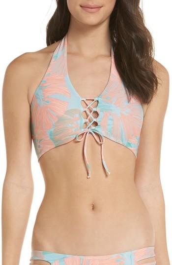 Women's L Space Silver Linings One-shoulder Bikini Top - Coral