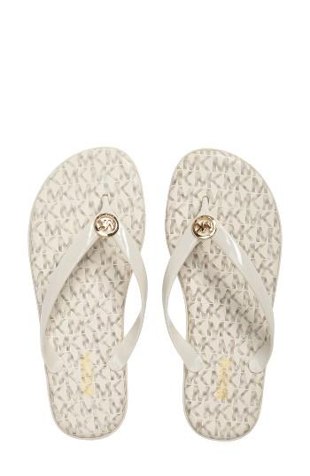 Women's Michael Michael Kors 'jet Set' Jelly Flip Flop M - White