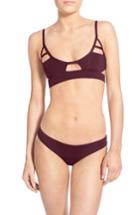 Women's Tavik 'jessi' Cutout Triangle Bikini Top - Burgundy