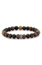 Men's Room101 Wood & Agate Bead Stretch Bracelet