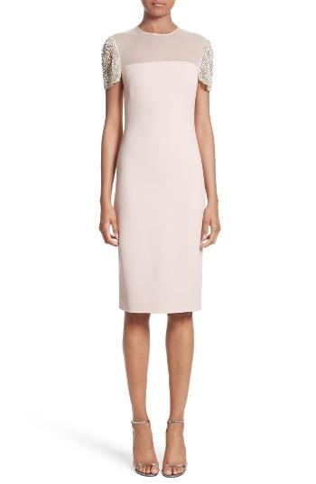 Women's Reem Acra Embellished Stretch Silk Sheath Dress