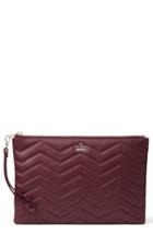 Women's Kate Spade New York Reese Park - Finley Quilted Leather Clutch - Red