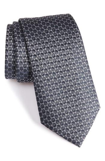 Men's Armani Collezioni Oval Silk Jacquard Tie, Size - Grey