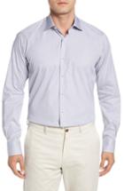 Men's Ike Behar Regular Fit Solid Dress Shirt .5 34/35 - Grey