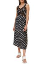 Women's Topshop Polka Dot Lace Satin Slipdress Us (fits Like 0) - Black