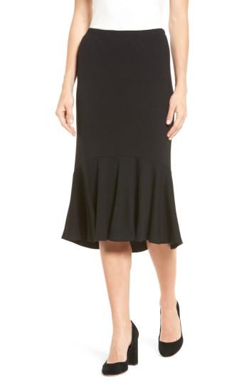 Women's Halogen Ruffle Hem Knit Skirt - Black