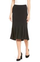 Women's Halogen Ruffle Hem Knit Skirt - Black