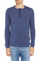 Men's 1901 Jaspe Long Sleeve Fit Henley, Size X-small - Blue