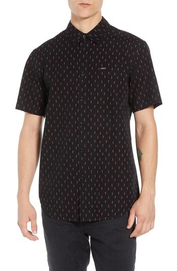 Men's Obey Screw Print Woven Shirt - Grey