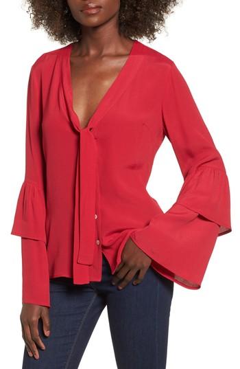 Women's Somedays Lovin Cherry Nights Ruffle Sleeve Blouse - Red