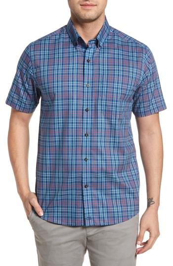 Men's Cutter & Buck Isaac Plaid Easy Care Woven Shirt