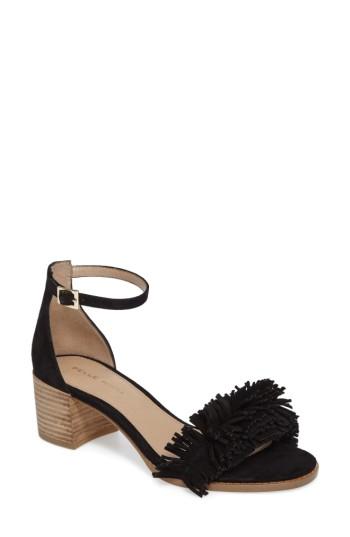 Women's Pelle Moda April Fringe Sandal M - Black