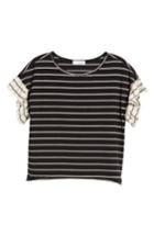 Women's Ten Sixty Sherman Colorblock Ruffle Sleeve Tee - Black