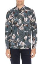 Men's Ted Baker London Hopeso Slim Fit Floral Sport Shirt (s) - Blue
