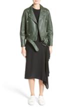 Women's Acne Studios Mock Leather Moto Jacket Us / 36 Eu - Green