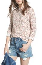 Women's Treasure & Bond Leopard Print Mock Neck Sweater, Size - Ivory