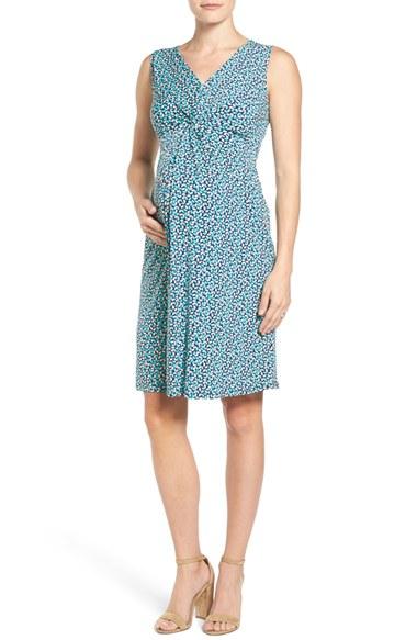 Women's Leota Twist Front Maternity Dress - Blue