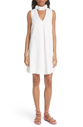 Women's Ted Baker London Embellished Neck A-line Tunic Dress - White