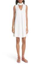 Women's Ted Baker London Embellished Neck A-line Tunic Dress - White