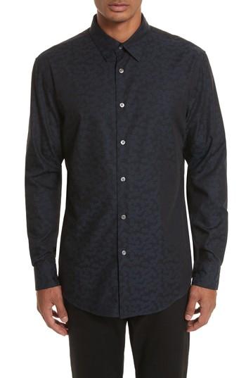 Men's John Varvatos Star Usa Classic Fit Jacquard Shirt - Blue