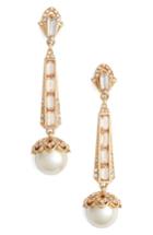 Women's Jenny Packham Imitation Pearl Linear Drop Earrings