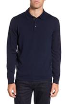 Men's Nordstrom Men's Shop Merino Wool Polo Sweater, Size - Blue