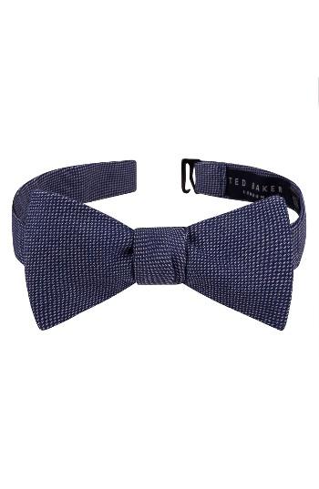 Men's Ted Baker London Solid Cotton Bow Tie, Size - Red
