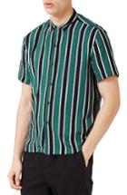 Men's Topman Shadow Stripe Camp Shirt