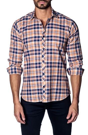 Men's Jared Lang Slim Fit Plaid Sport Shirt - Blue