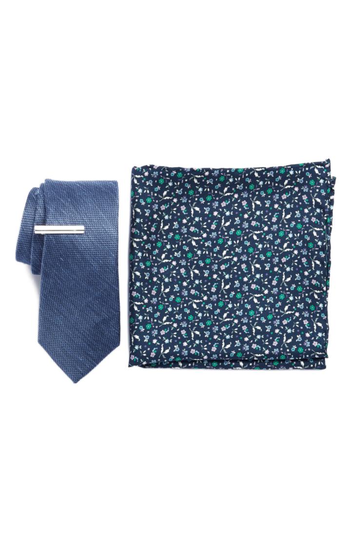 Men's The Tie Bar Texture Solid 3-piece Skinny Tie Style Box