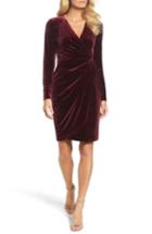 Women's Maggy London Velvet Faux Wrap Dress - Burgundy