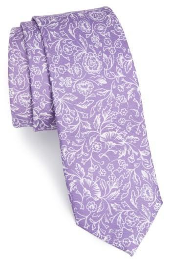 Men's The Tie Bar Bracken Blossom Silk Tie, Size - Purple