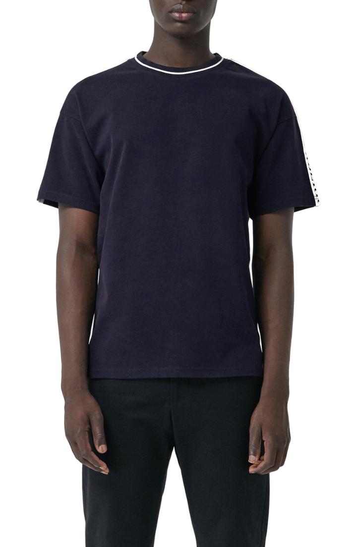 Men's Burberry Roedon Tape T-shirt, Size - Blue