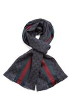 Men's Gucci Verbier Wool & Silk Scarf, Size - Grey