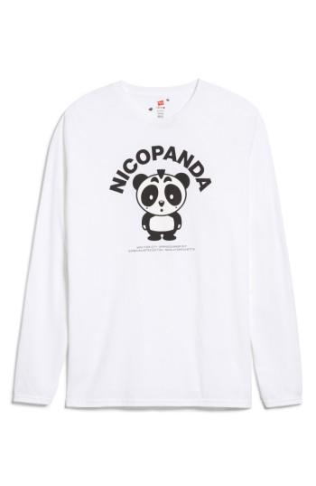 Women's Nicopanda Long Sleeve Tee, Size - White