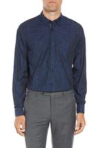 Men's Ted Baker London Wasabi Modern Fit Floral Dress Shirt .5 - Blue