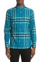 Men's Burberry Salwick Regular Fit Sport Shirt - Blue/green
