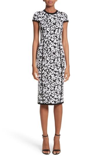 Women's Michael Kors Floral Jacquard Sheath Dress - Black