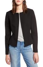 Women's Halogen Zip Front Peplum Jacket - Black