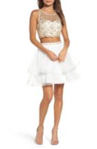 Women's Sequin Hearts Chain Lace Two-piece Dress