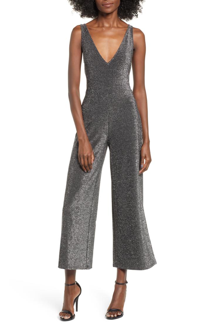 Women's Leith Night Out Metallic Jumpsuit, Size - Metallic
