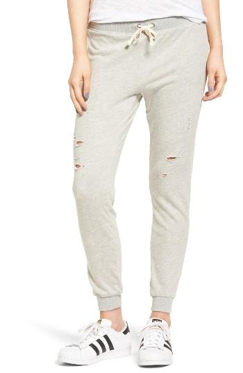 Women's Pam & Gela Betsee Distressed Jogger Pants, Size - Grey