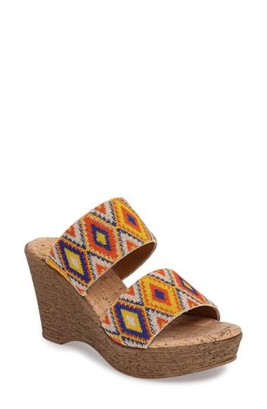 Women's Love And Liberty Sasha Platform Wedge Sandal M - Yellow