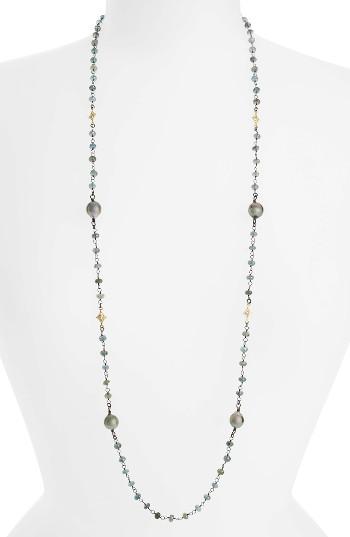 Women's Armenta Old World Pearl, Champagne Diamond & Semiprecious Stone Necklace