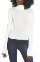 Women's Madison & Berkeley Bell Sleeve Mock Neck Sweater - Ivory